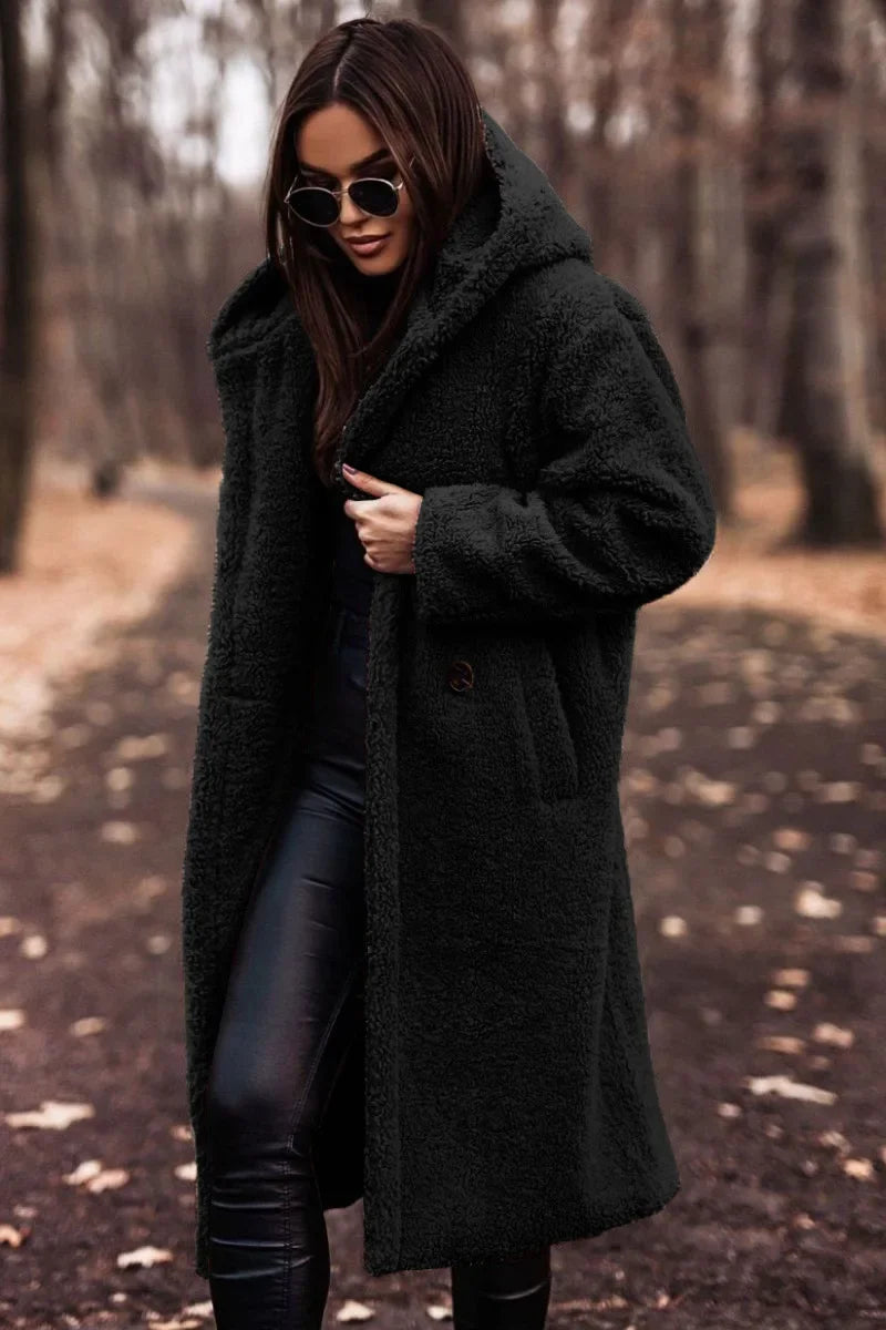 Long Hooded Winter Coat for Women | Cold Weather Outerwear Below Hip Length