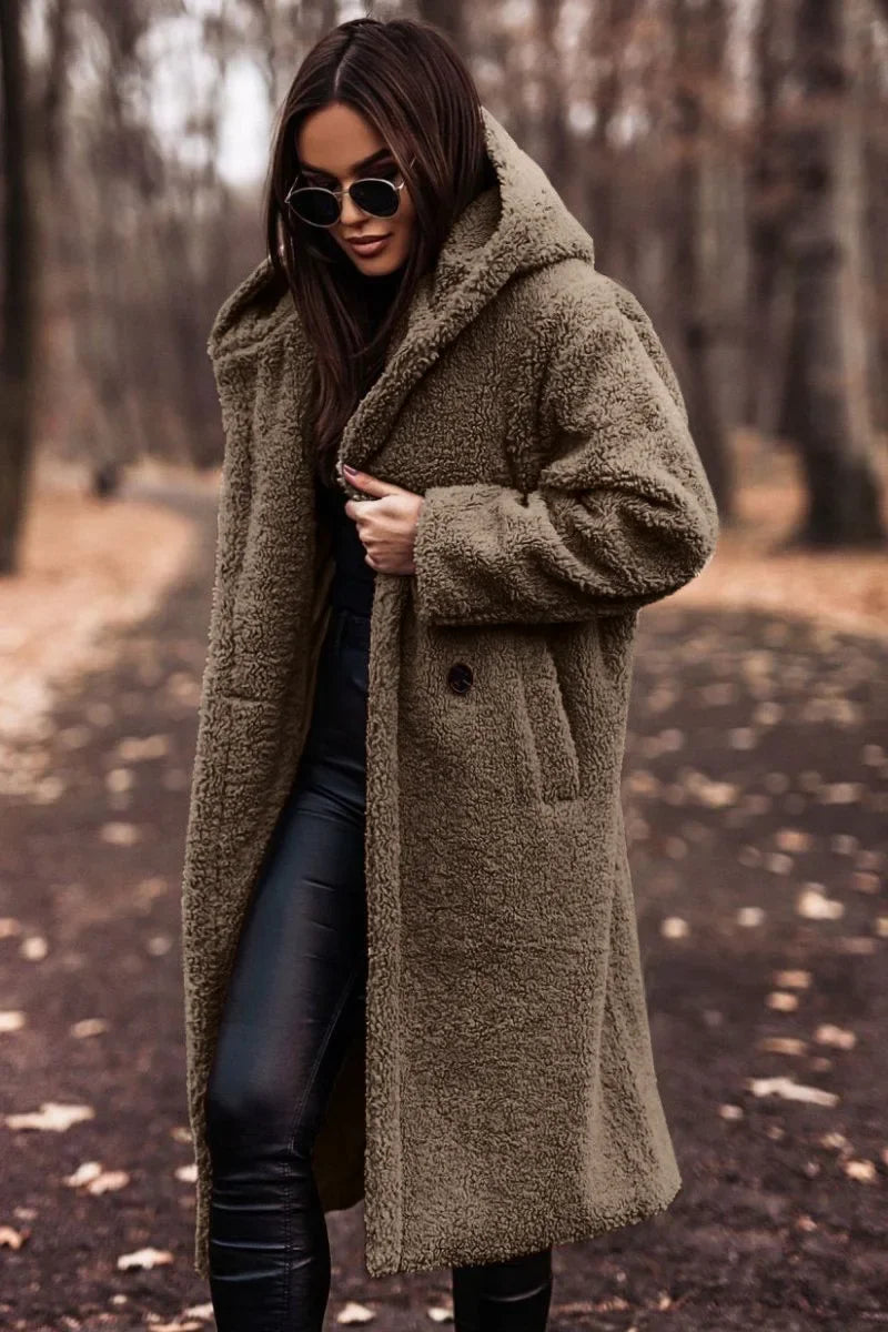 Long Hooded Winter Coat for Women | Cold Weather Outerwear Below Hip Length