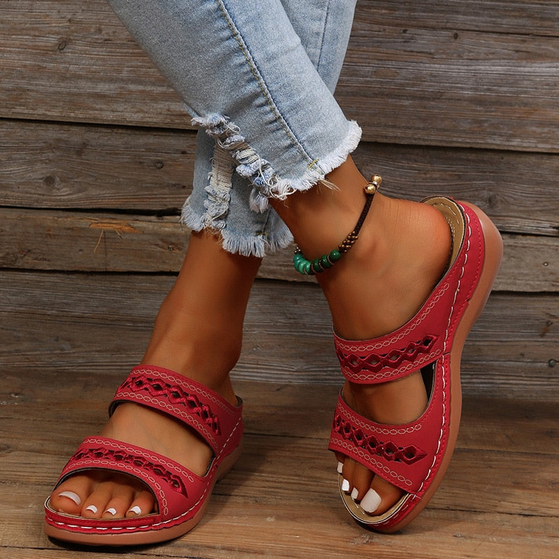 Triple Arch Support Slip On Open Design Sandals for Women | Daily Casual Wear