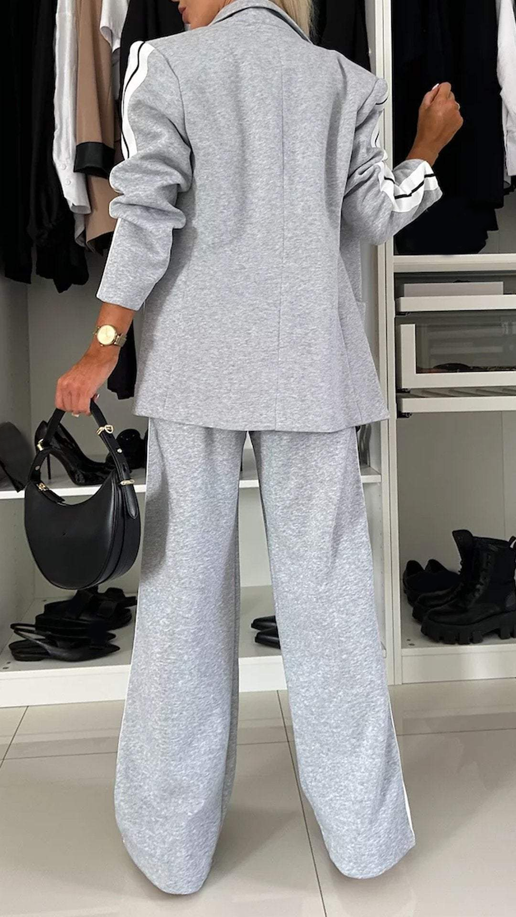 Relaxed Fit Two Piece Blazer and Pants Suit for Women | Office Casual