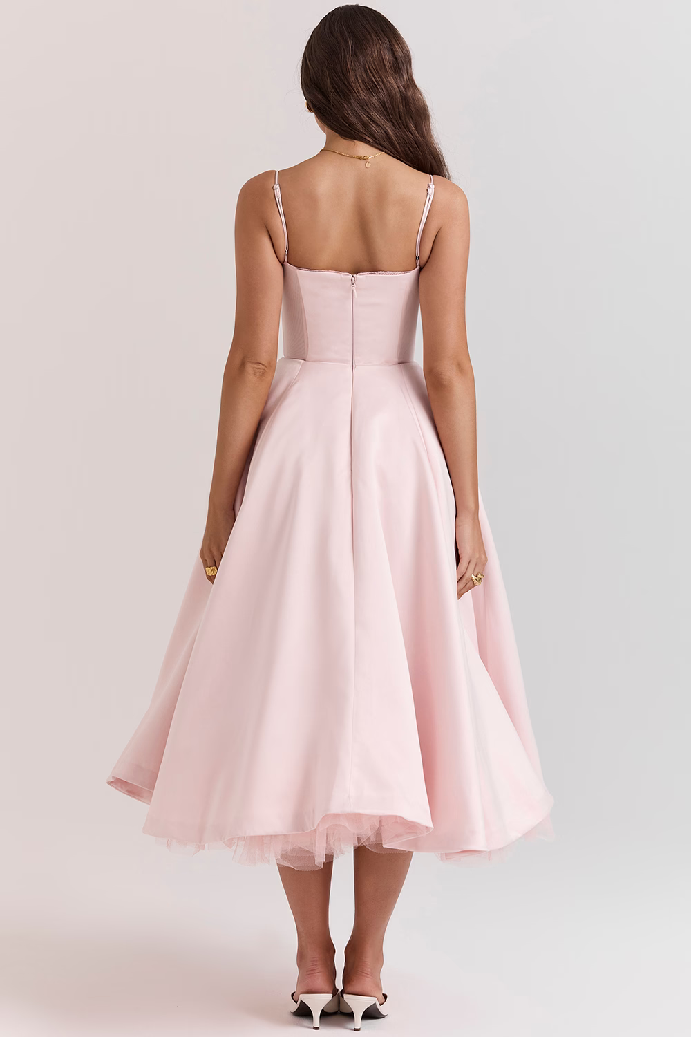 Corset Bodice A-Line Midi Dress for Women | Sweetheart Neckline Formal Wear
