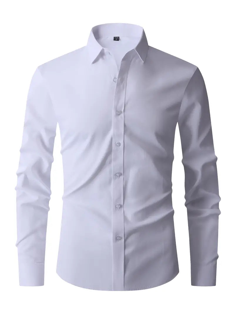 Slim Fit Button Up Long Sleeve Shirt for Men | Casual Semi-Formal Wear