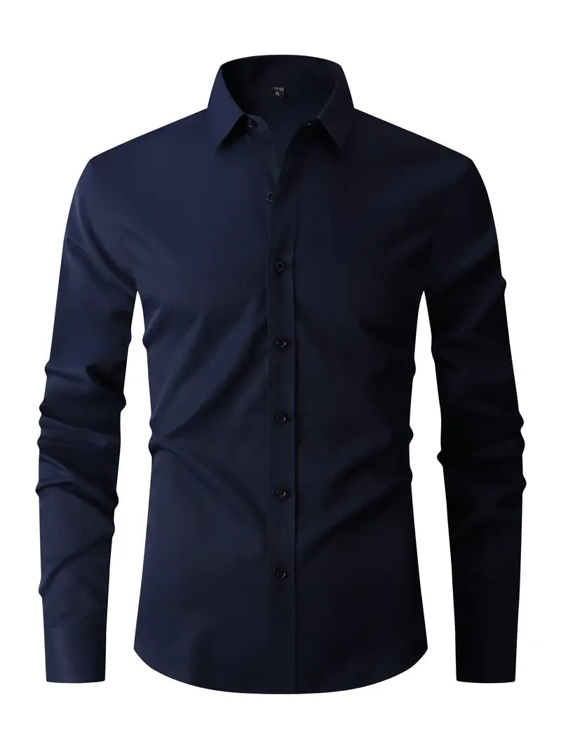 Slim Fit Button Up Long Sleeve Shirt for Men | Casual Semi-Formal Wear