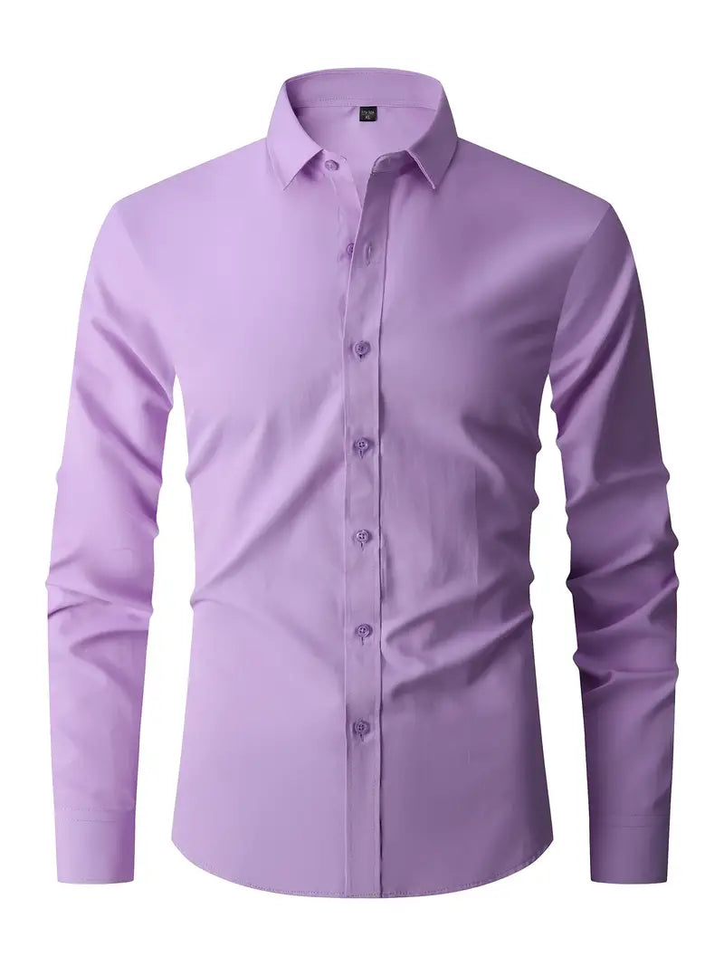 Slim Fit Button Up Long Sleeve Shirt for Men | Casual Semi-Formal Wear