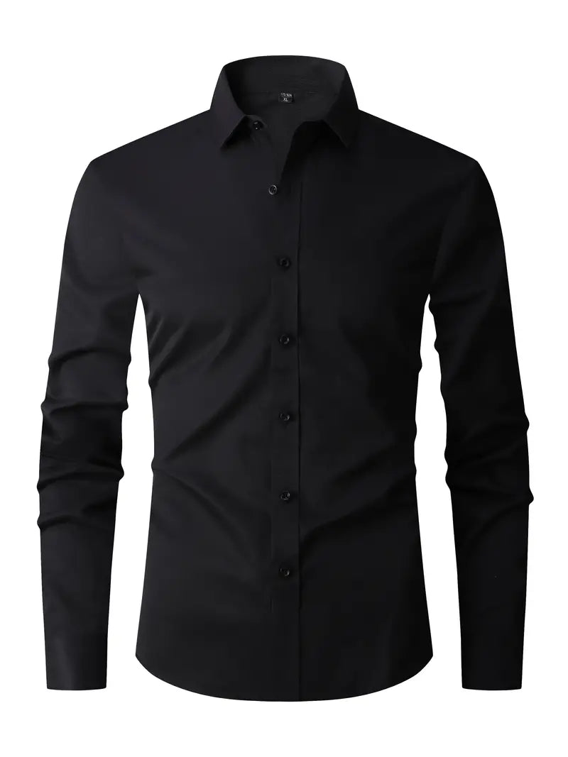 Slim Fit Button Up Long Sleeve Shirt for Men | Casual Semi-Formal Wear