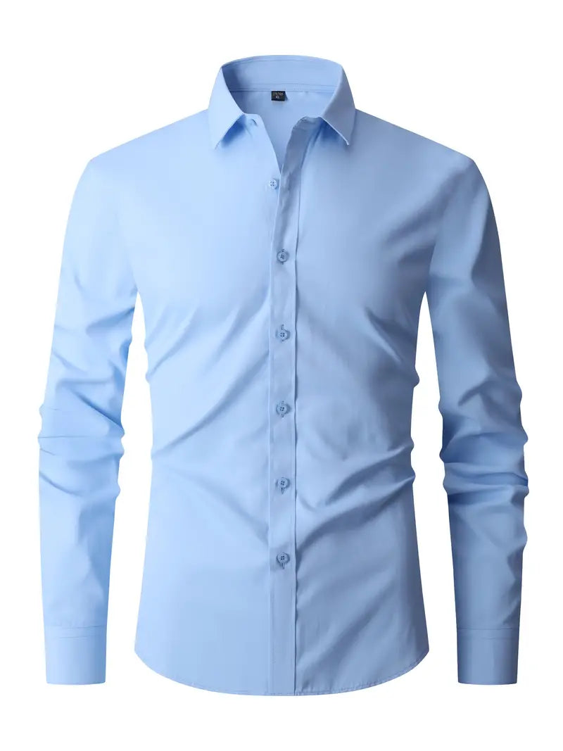 Slim Fit Button Up Long Sleeve Shirt for Men | Casual Semi-Formal Wear
