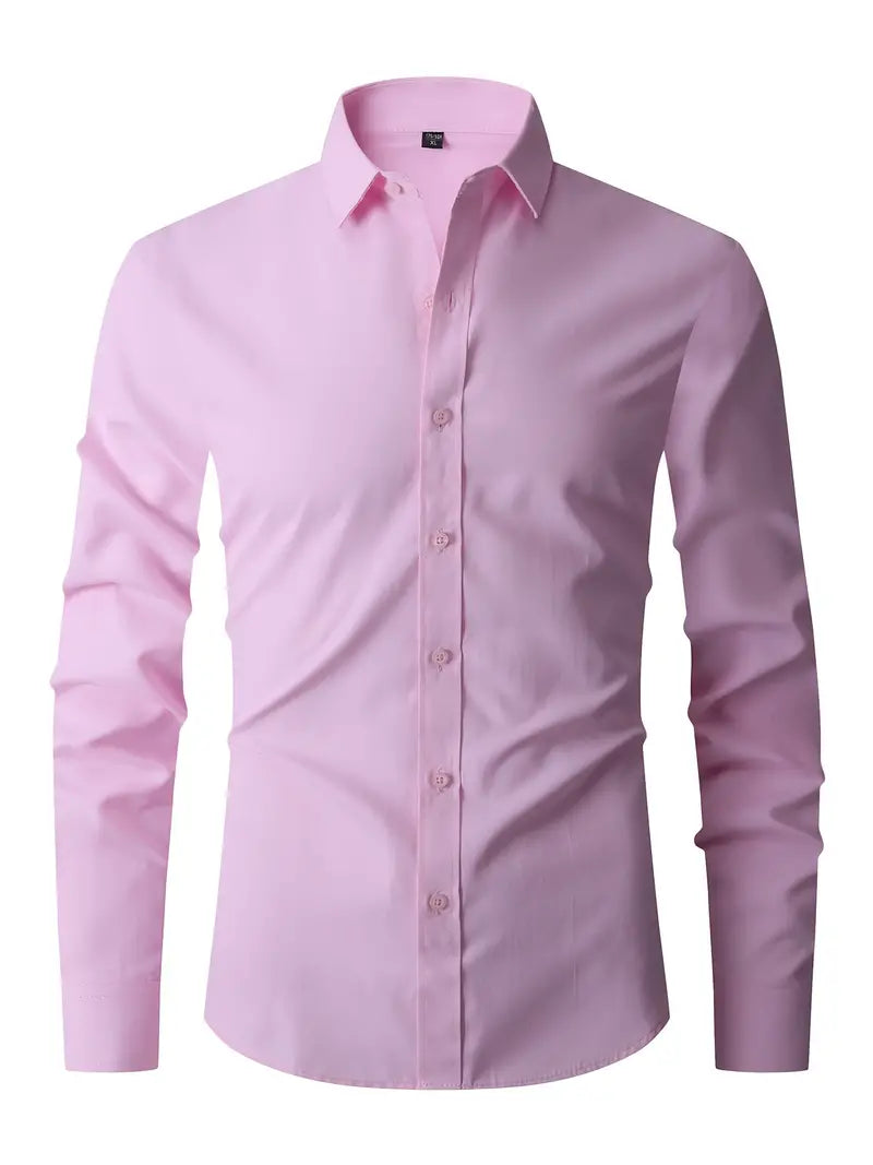 Slim Fit Button Up Long Sleeve Shirt for Men | Casual Semi-Formal Wear