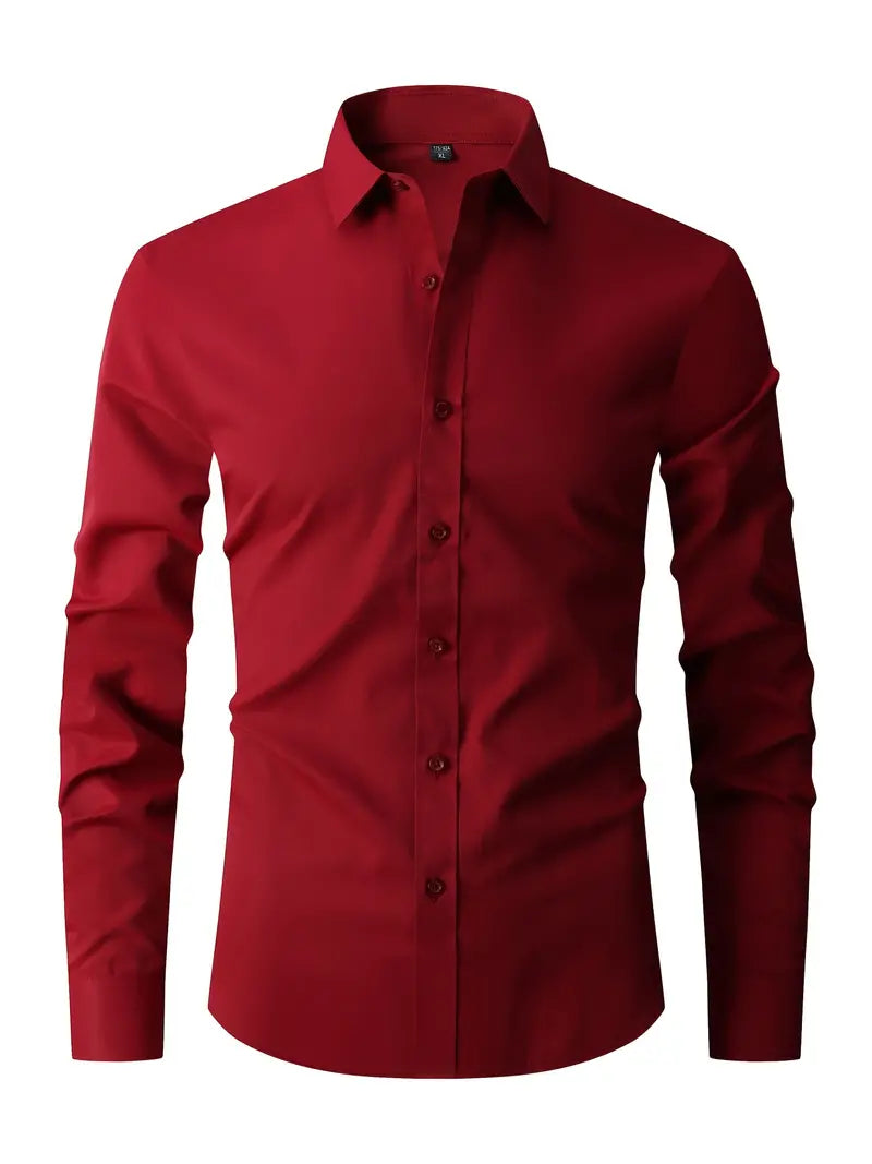 Slim Fit Button Up Long Sleeve Shirt for Men | Casual Semi-Formal Wear