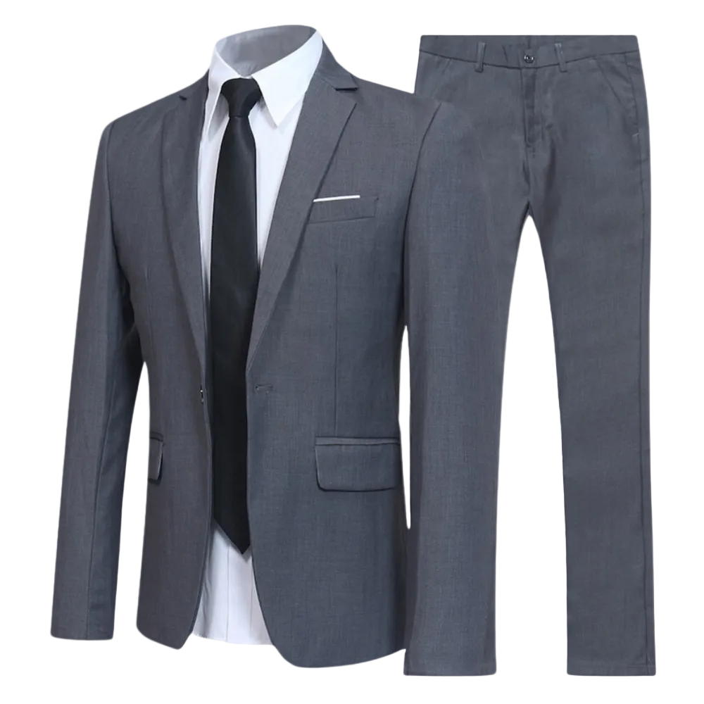 Two Piece Formal Business Suit Set for Men | Jacket and Matching Pants