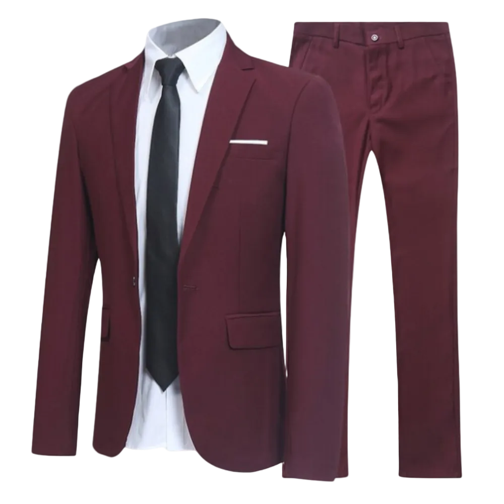 Two Piece Formal Business Suit Set for Men | Jacket and Matching Pants