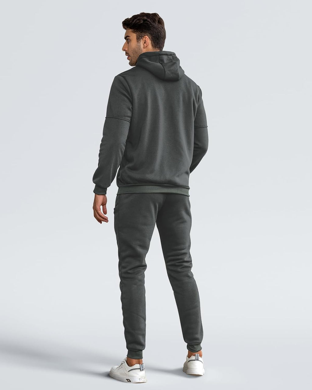 Black Zip Up Hoodie and Jogger Sweatpants Set for Men | Casual Loungewear