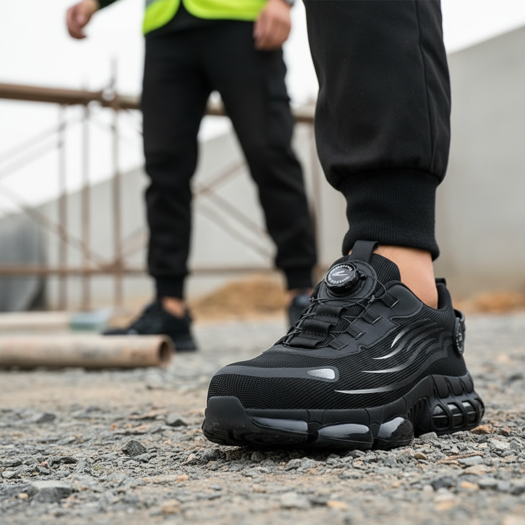 Reinforced Toe Laced Work Boots for Men | Durable Protective Safety Footwear