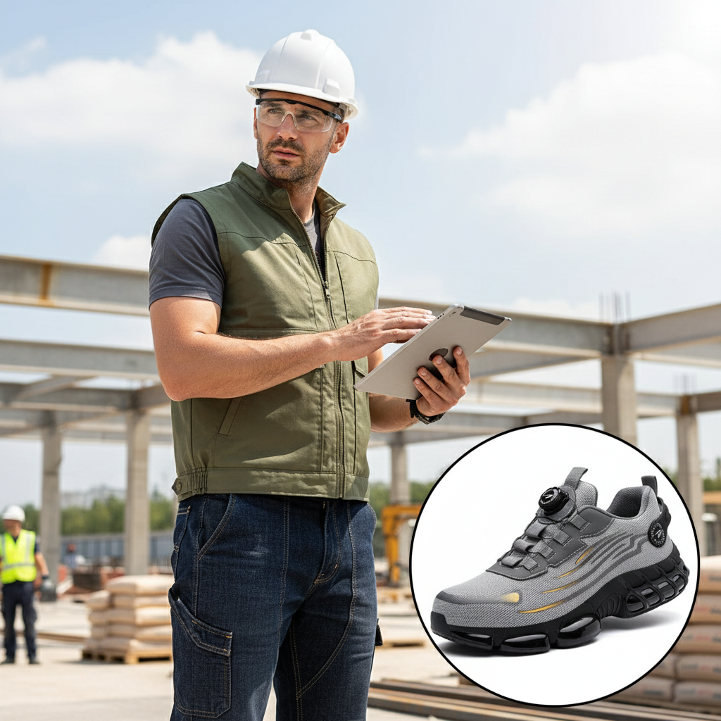 Reinforced Toe Laced Work Boots for Men | Durable Protective Safety Footwear