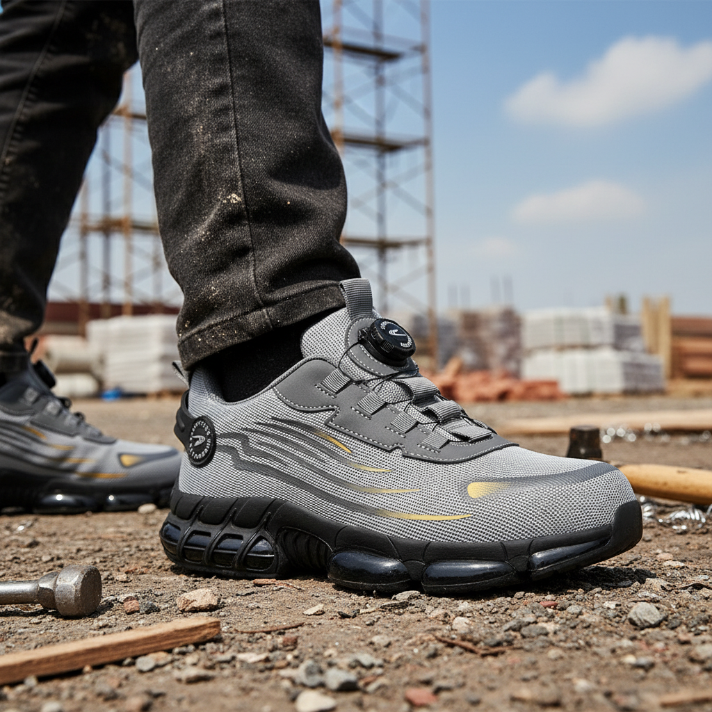 Reinforced Toe Laced Work Boots for Men | Durable Protective Safety Footwear