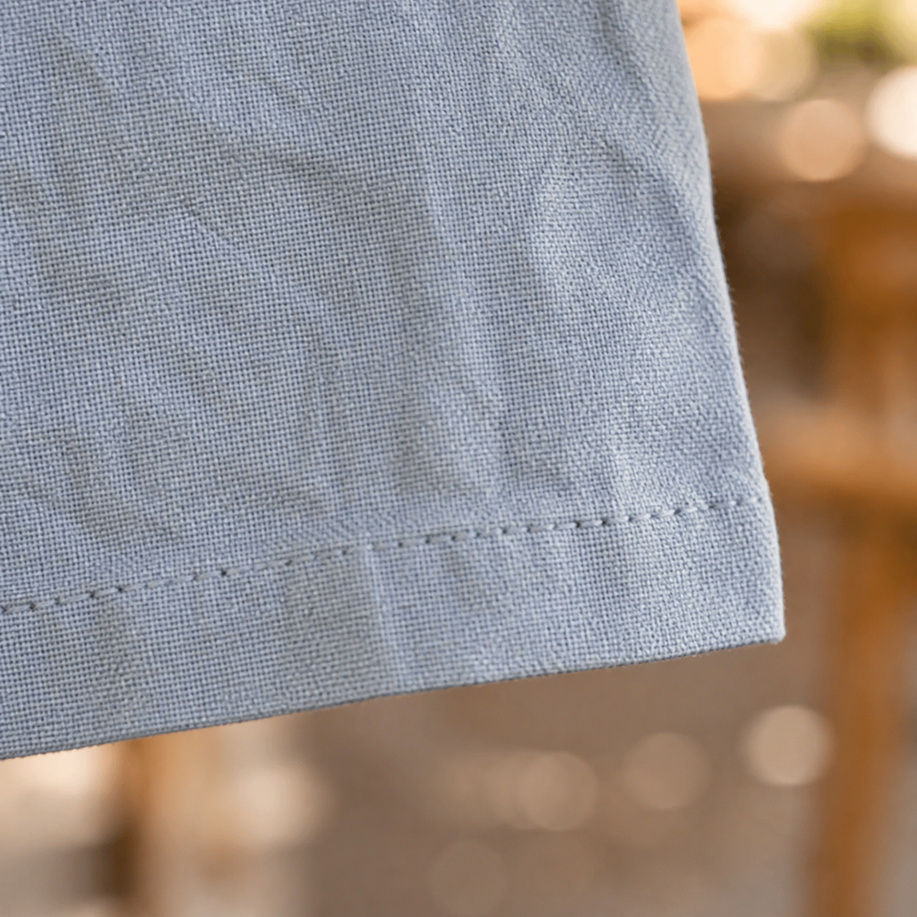 Linen Blend Tapered Cropped Pants with Adjustable Drawstring Waist for Men