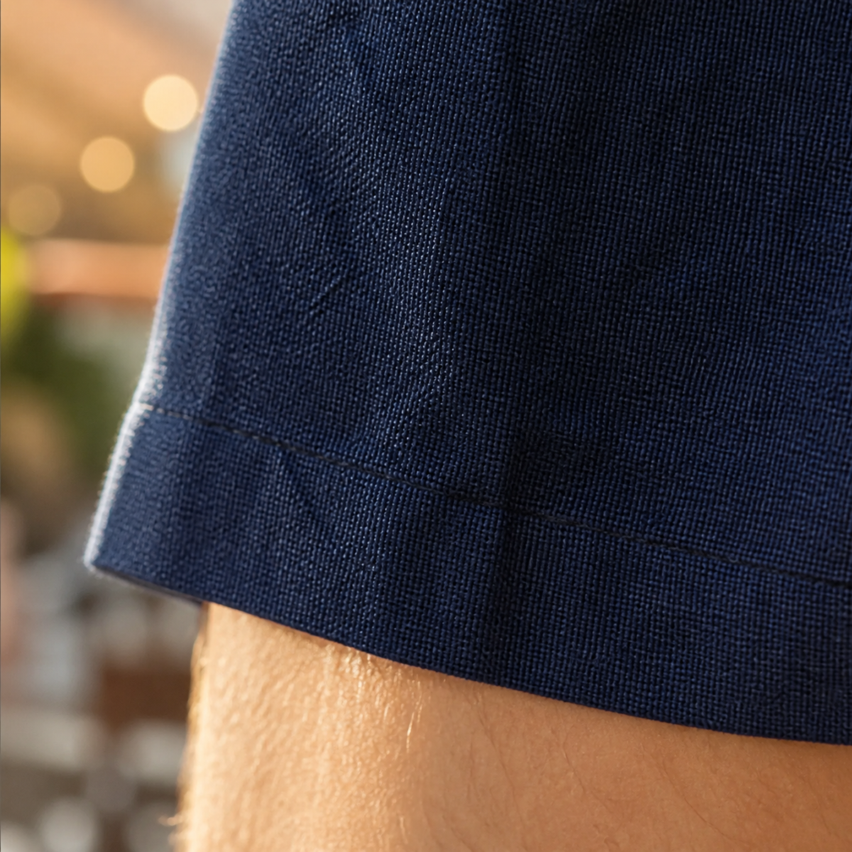 Linen Blend Tapered Cropped Pants with Adjustable Drawstring Waist for Men