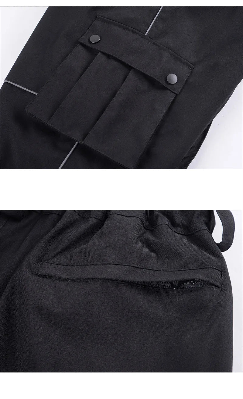Black Windproof Waterproof Zip Front Snowboard Pants for Men | Winter Sports