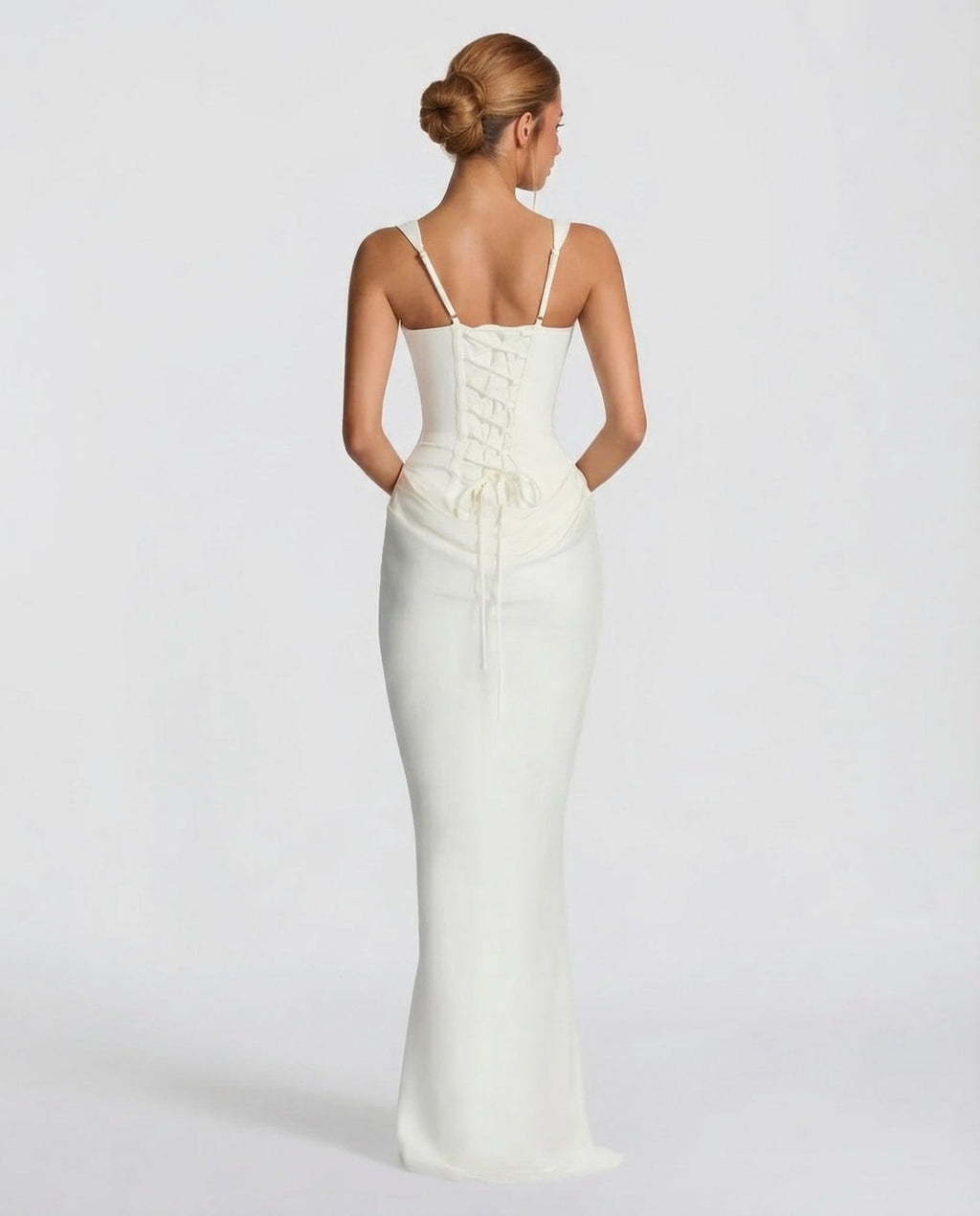 Draped Corset Maxi Dress for Women | Sleeveless Evening Occasion Style