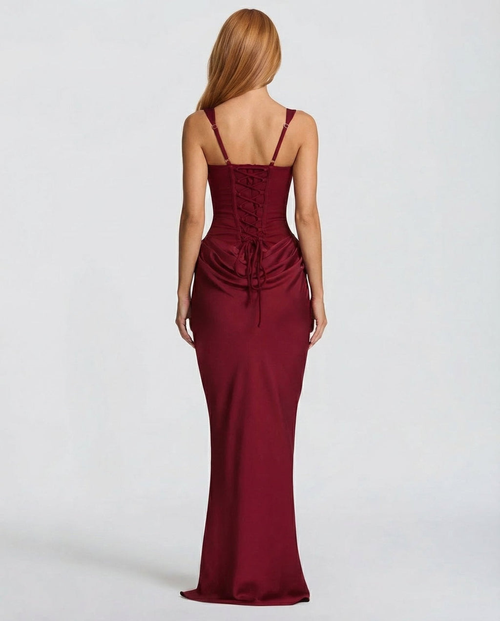 Draped Corset Maxi Dress for Women | Sleeveless Evening Occasion Style