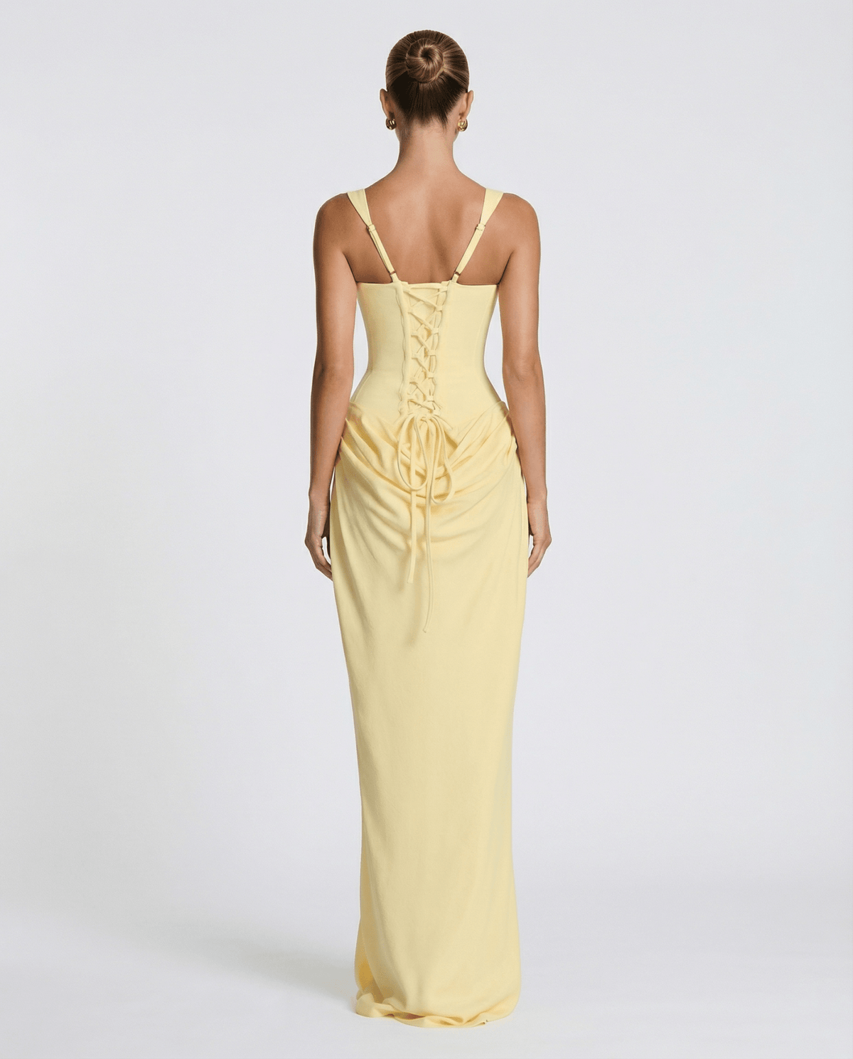 Draped Corset Maxi Dress for Women | Sleeveless Evening Occasion Style