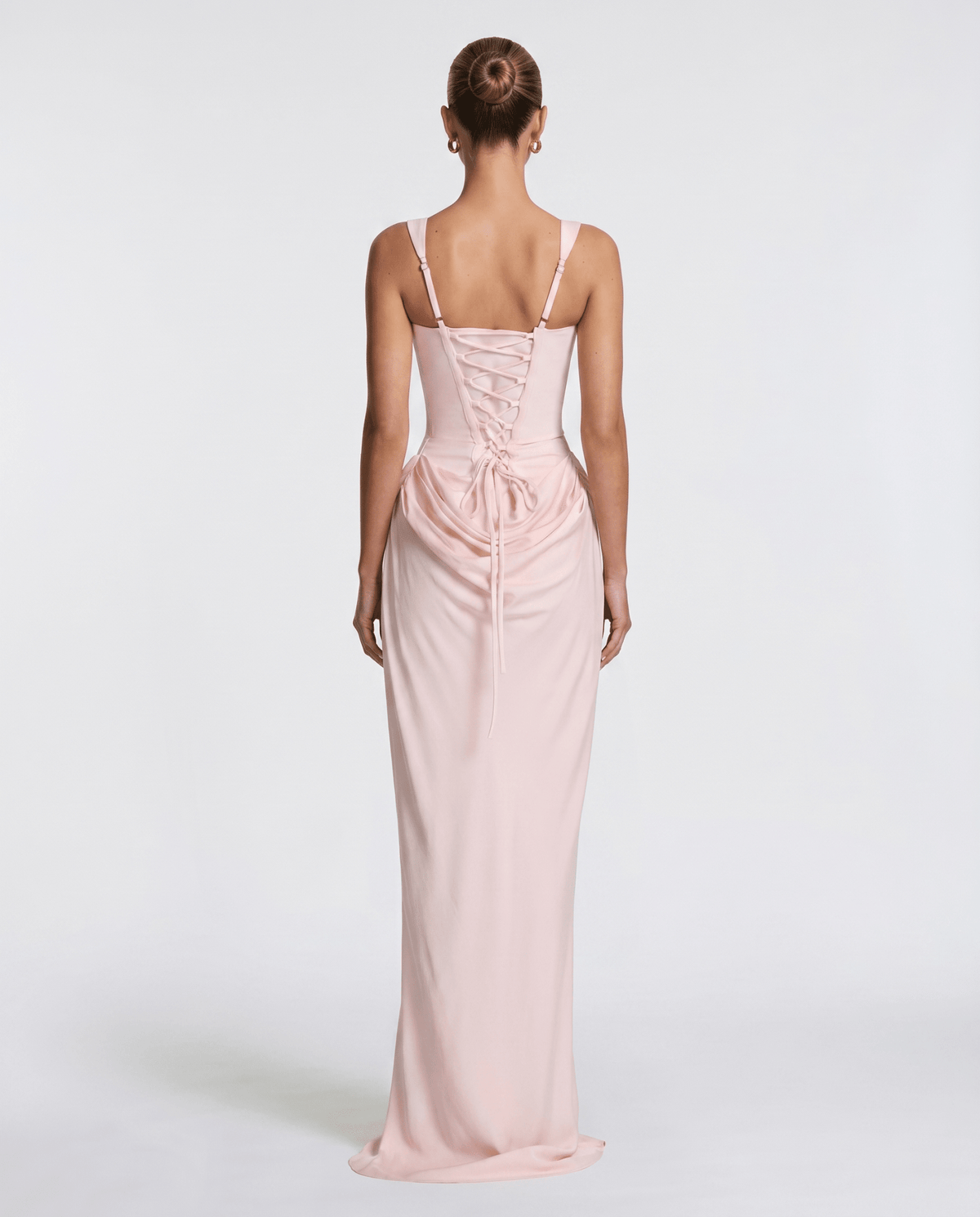 Draped Corset Maxi Dress for Women | Sleeveless Evening Occasion Style