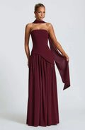 Long Flared Fitted Maxi Evening Dress for Women | Valentine Events Gala