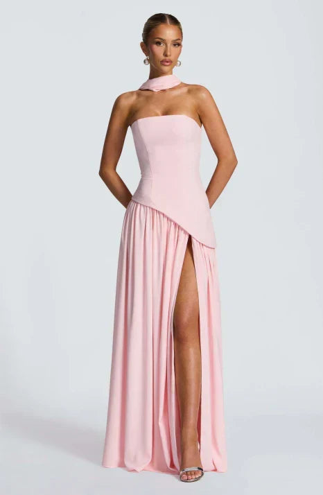 Long Flared Fitted Maxi Evening Dress for Women | Valentine Events Gala
