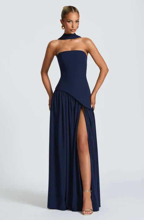 Long Flared Fitted Maxi Evening Dress for Women | Valentine Events Gala