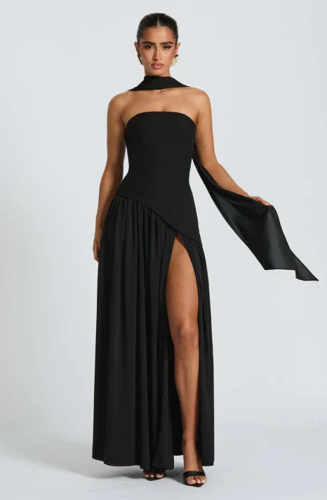 Long Flared Fitted Maxi Evening Dress for Women | Valentine Events Gala