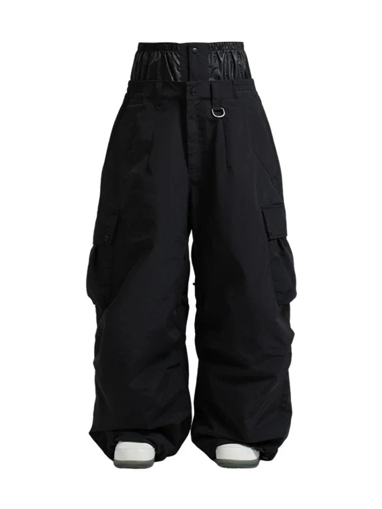 Baggy Cargo Snowboard Pants with Adjustable Waist for Men | Winter Sports
