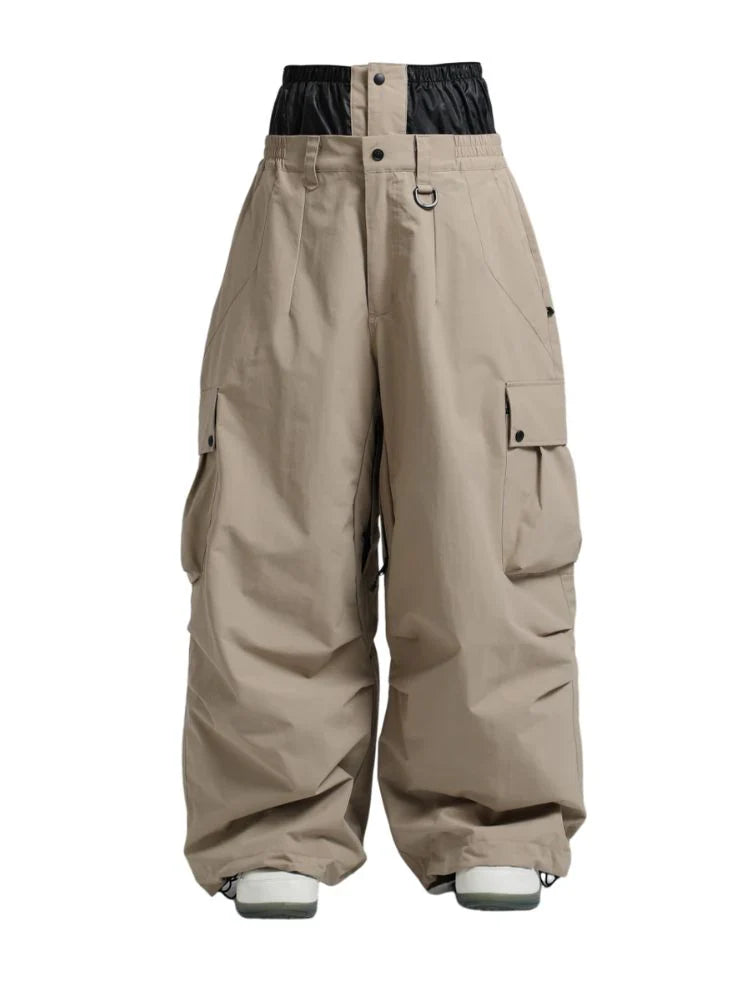 Baggy Cargo Snowboard Pants with Adjustable Waist for Men | Winter Sports