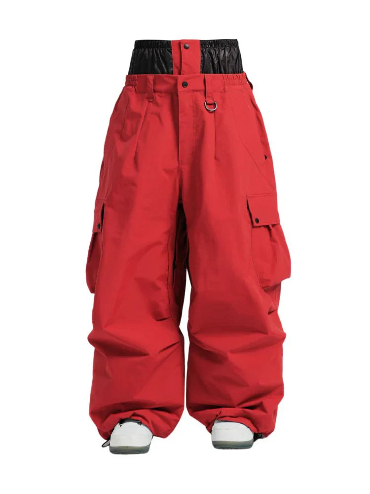 Baggy Cargo Snowboard Pants with Adjustable Waist for Men | Winter Sports
