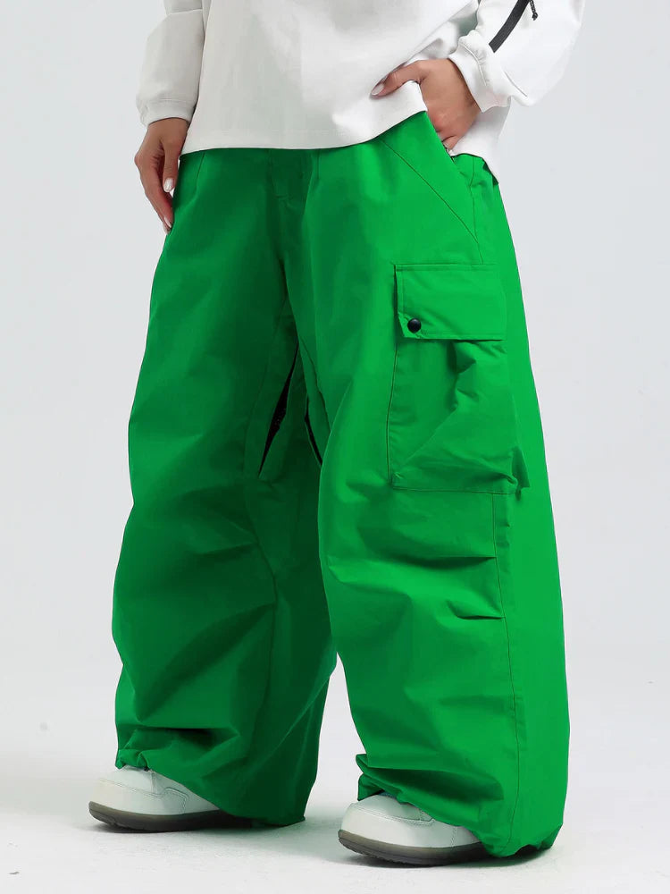 Baggy Cargo Snowboard Pants with Adjustable Waist for Men | Winter Sports
