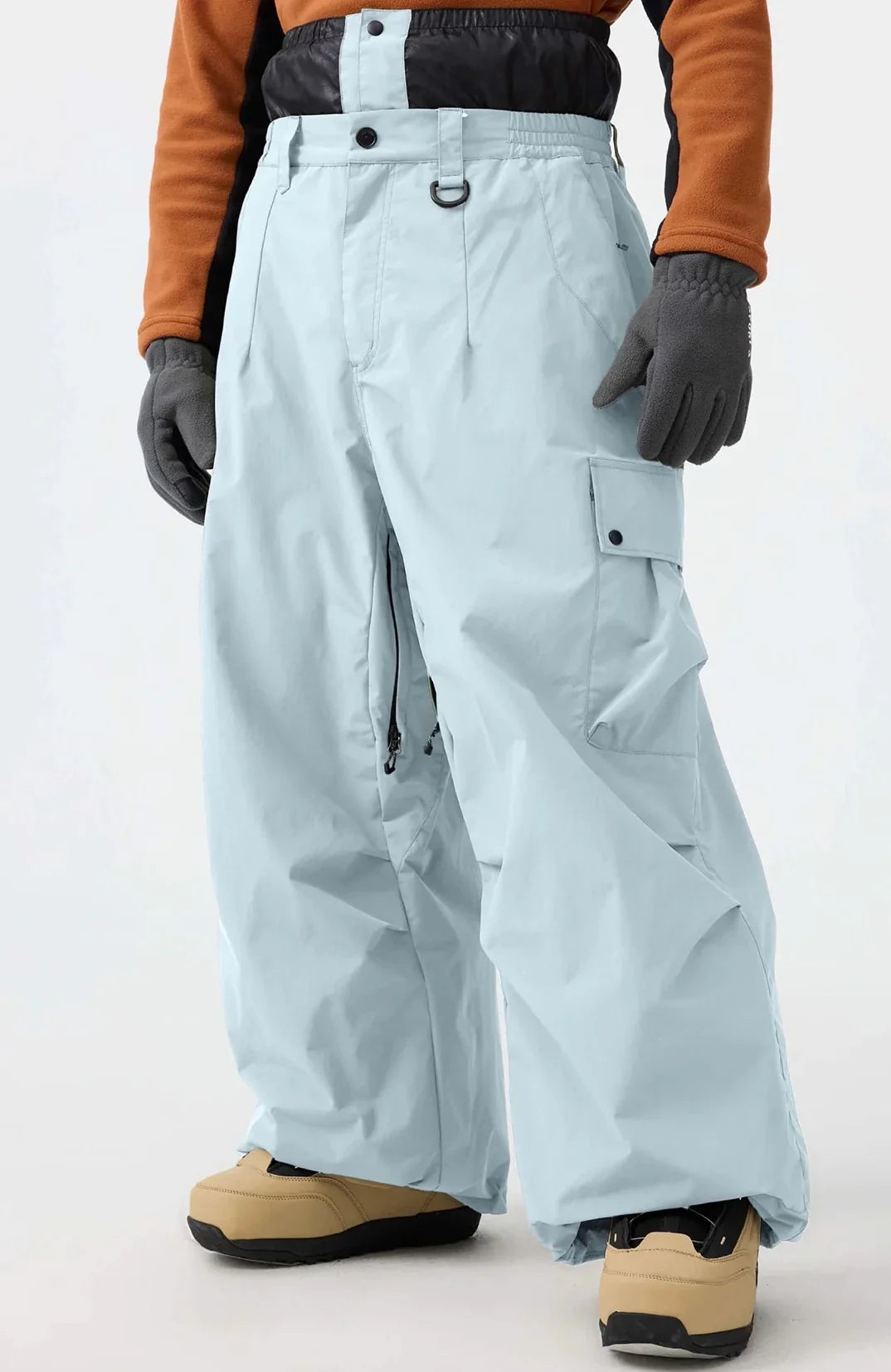 Baggy Cargo Snowboard Pants with Adjustable Waist for Men | Winter Sports