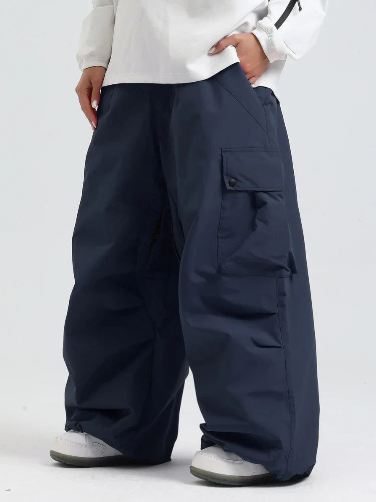 Baggy Cargo Snowboard Pants with Adjustable Waist for Men | Winter Sports