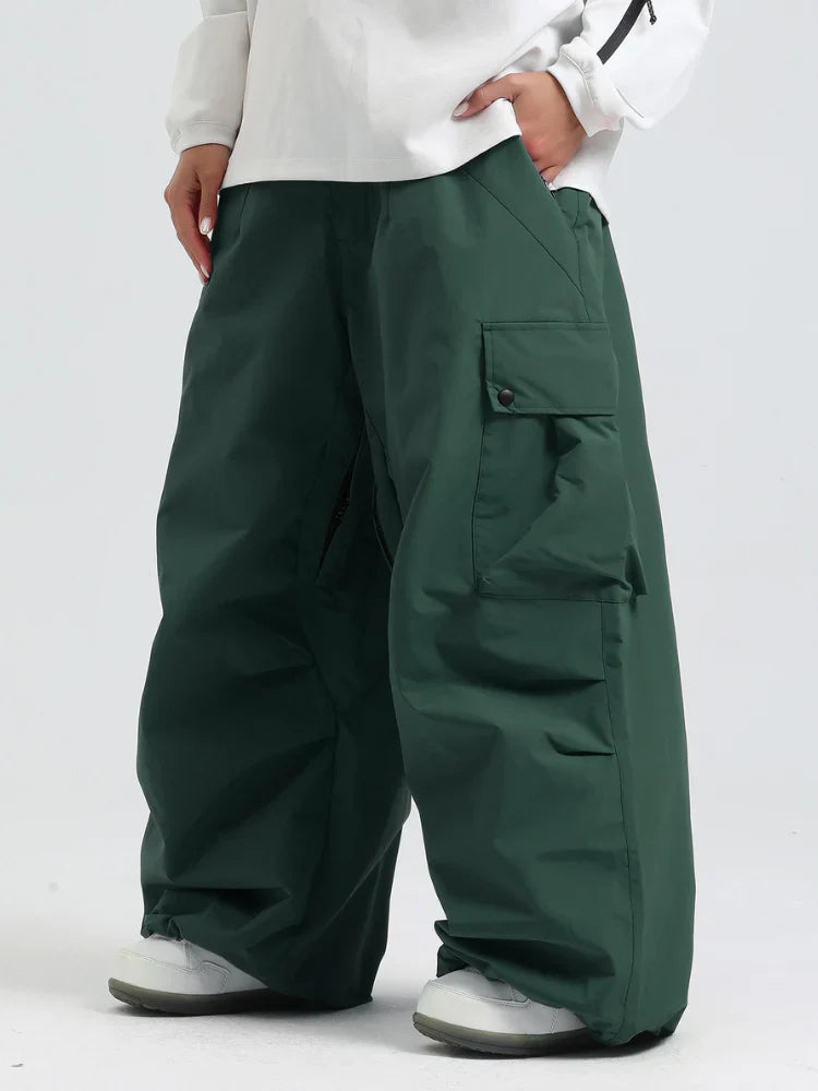 Baggy Cargo Snowboard Pants with Adjustable Waist for Men | Winter Sports