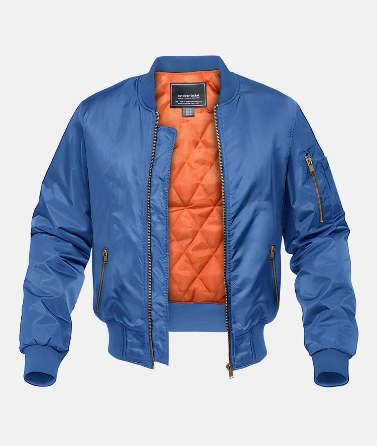 Black Quilted Bomber Jacket with Zip Closure for Men | Casual Wear