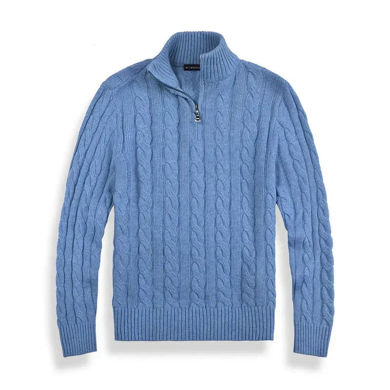 Men's Sweater | Half-Zip Sweater with High Collar at the Neckline