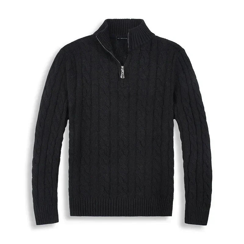 Men's Sweater | Half-Zip Sweater with High Collar at the Neckline