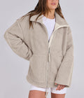 Oversized Zip Front Winter Coat for Women | Casual Outdoor Wear