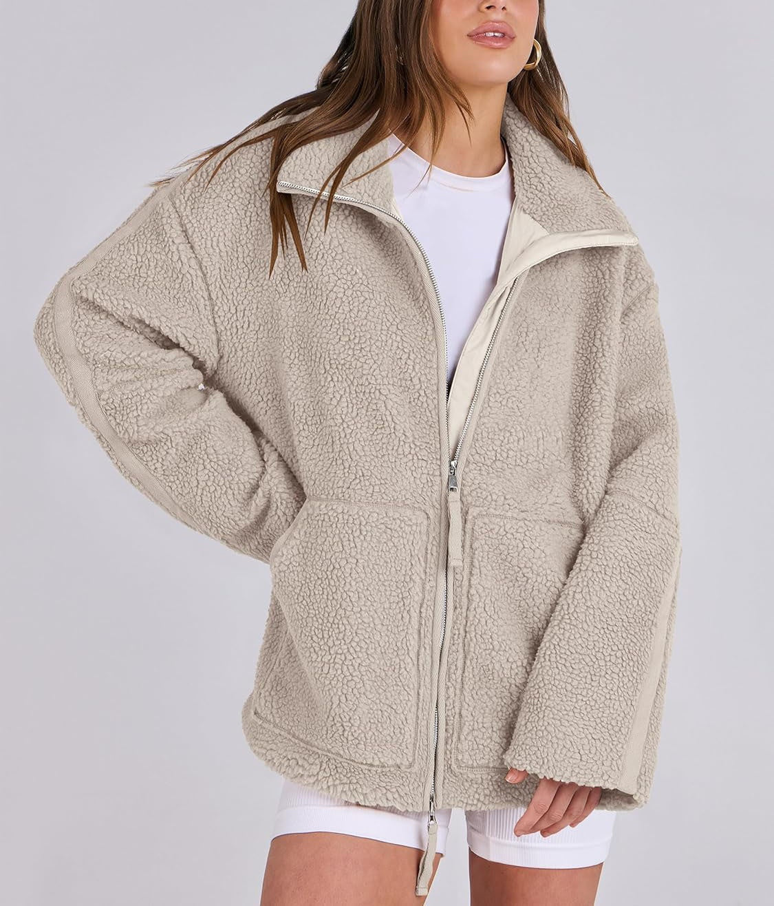 Women's Coat | Loose Fit with Zipper Closure Winter Clothing