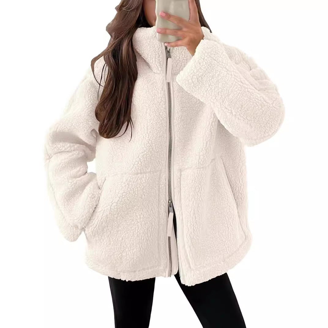 Women's Coat | Loose Fit with Zipper Closure Winter Clothing
