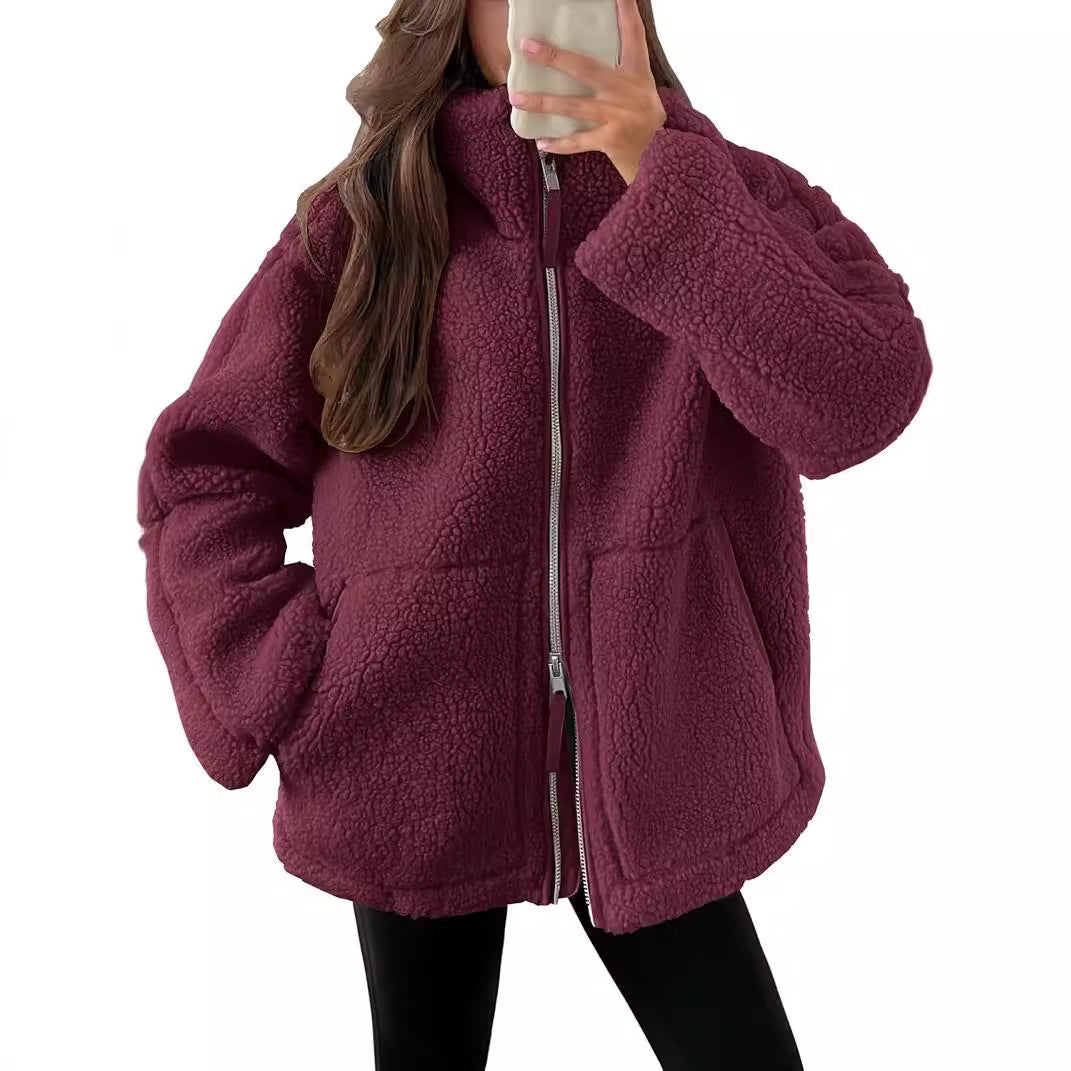 Women's Coat | Loose Fit with Zipper Closure Winter Clothing