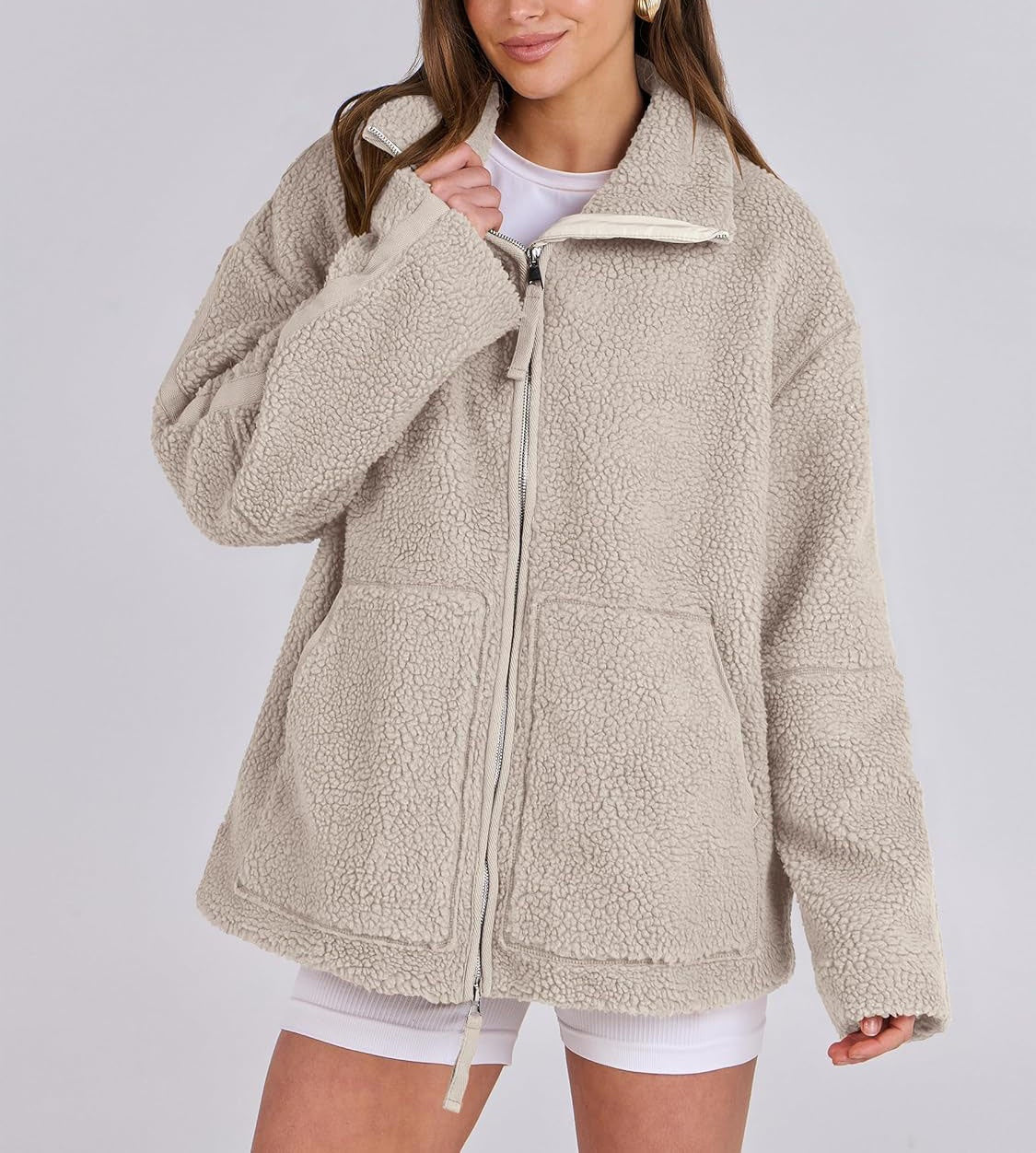 Women's Coat | Loose Fit with Zipper Closure Winter Clothing