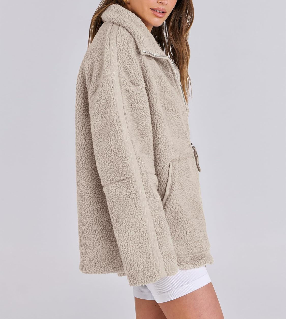 Women's Coat | Loose Fit with Zipper Closure Winter Clothing