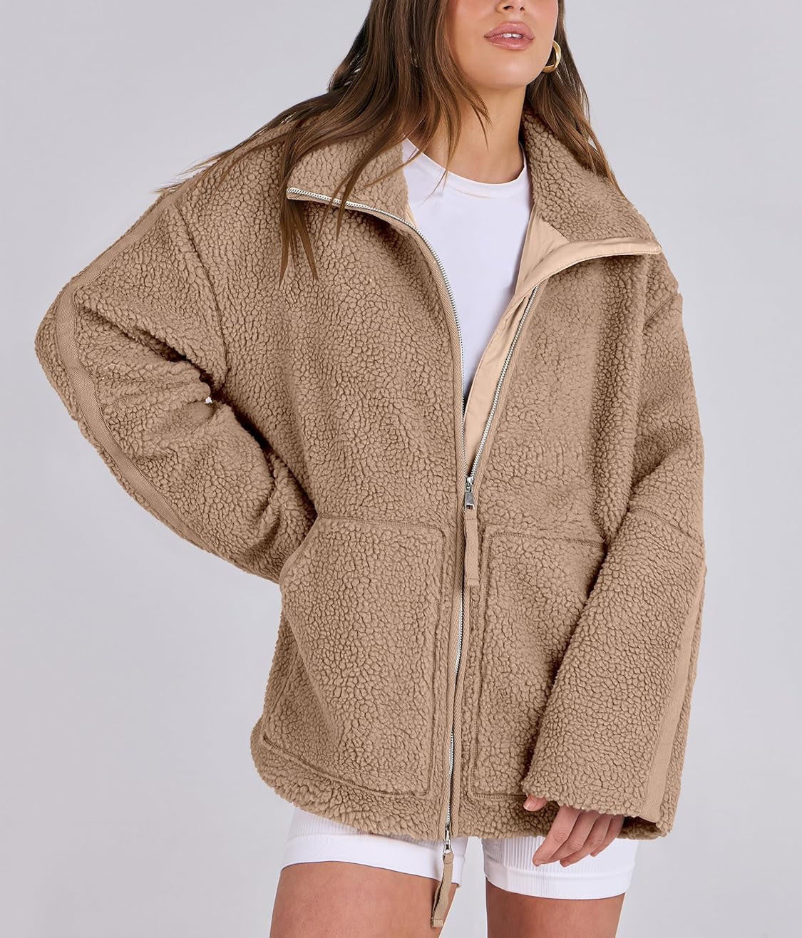 Women's Coat | Loose Fit with Zipper Closure Winter Clothing