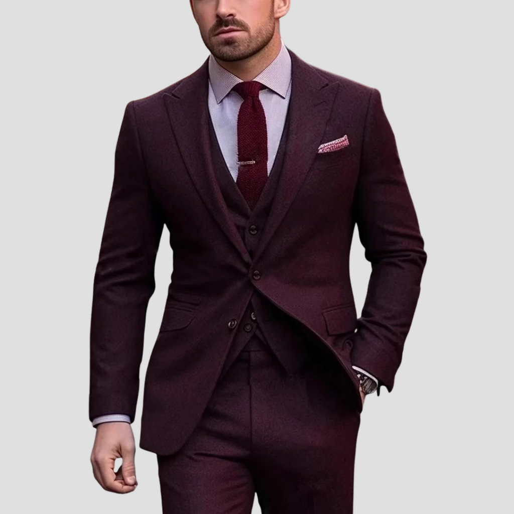 Three Piece Slim Fit Mixed Suit for Men | Wedding and Groomsmen Formal Wear