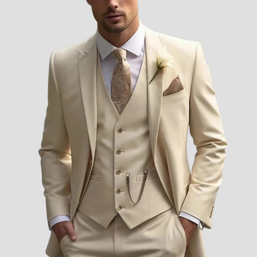 Three Piece Slim Fit Mixed Suit for Men | Wedding and Groomsmen Formal Wear