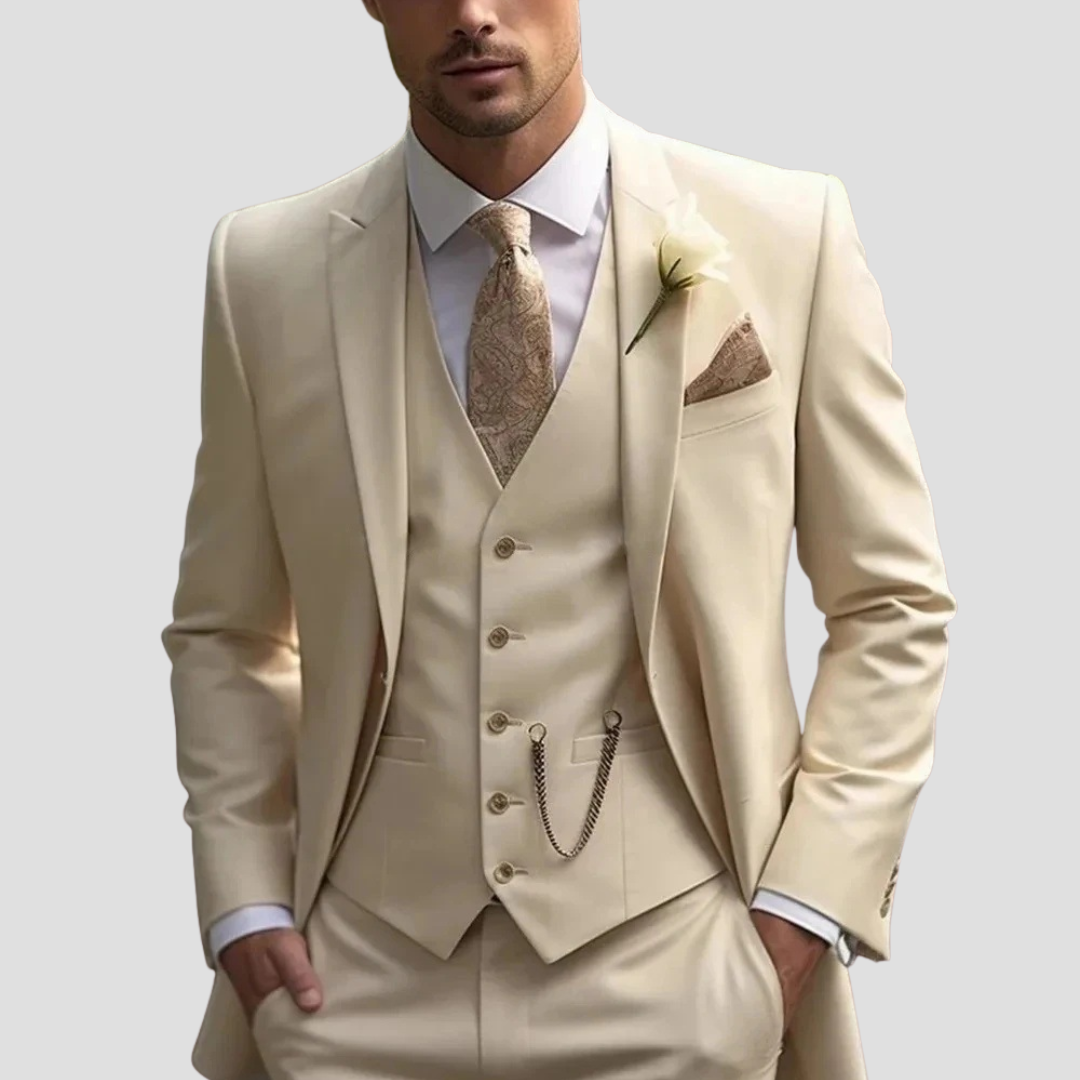 Three Piece Slim Fit Mixed Suit for Men | Wedding and Groomsmen Formal Wear
