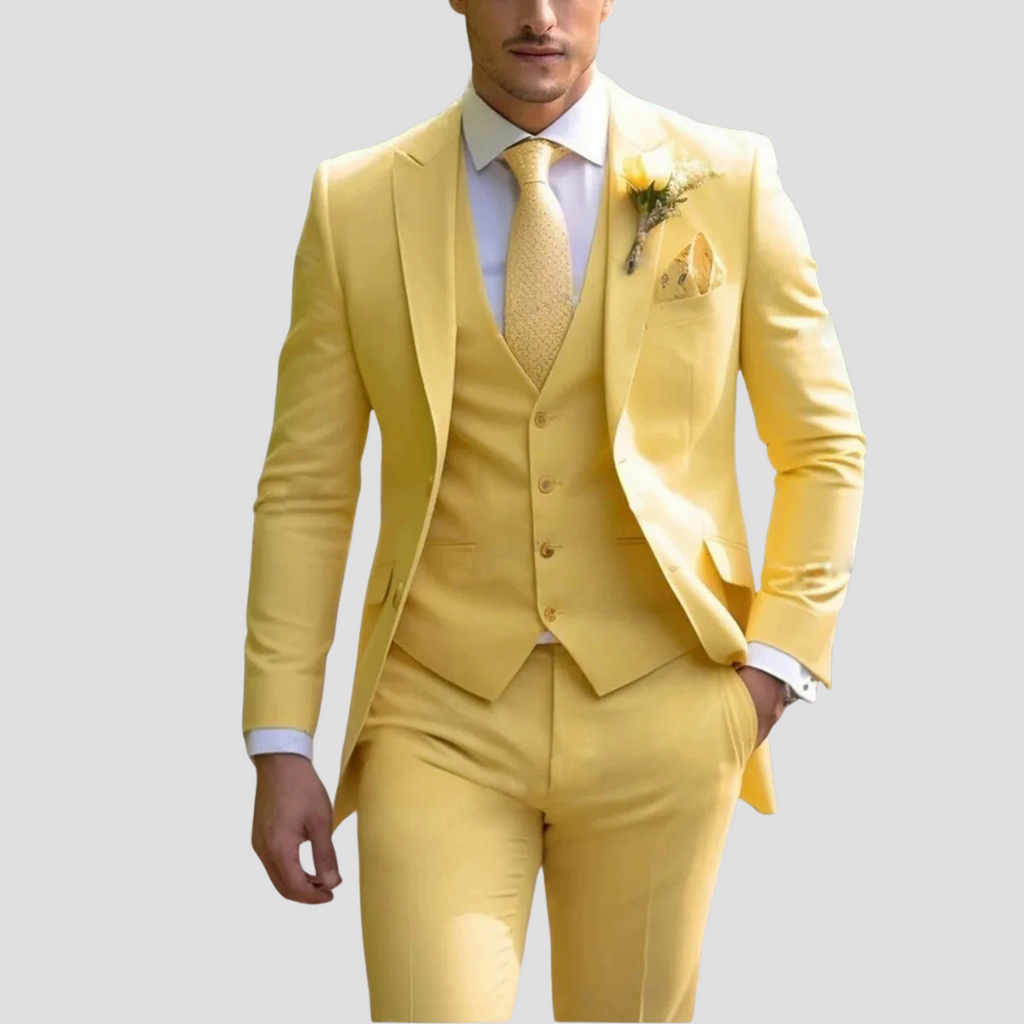 Three Piece Slim Fit Mixed Suit for Men | Wedding and Groomsmen Formal Wear